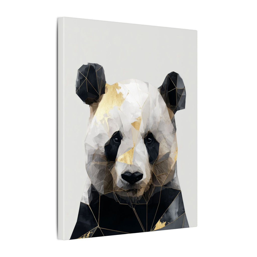 Geometric Panda: Low Poly Art, Contemporary Wildlife Portrait, Metallic Triangular Design   |  Personalized & Custom Orders Available