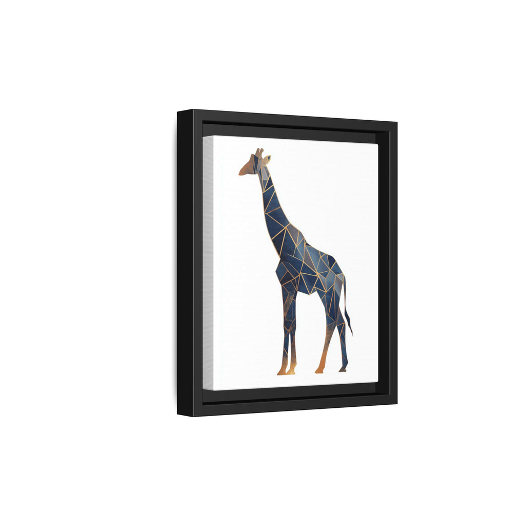 Geometric Giraffe Framed Print : Faceted Blue Mosaic, Modern Wildlife Art   |  Personalized & Custom Orders Available