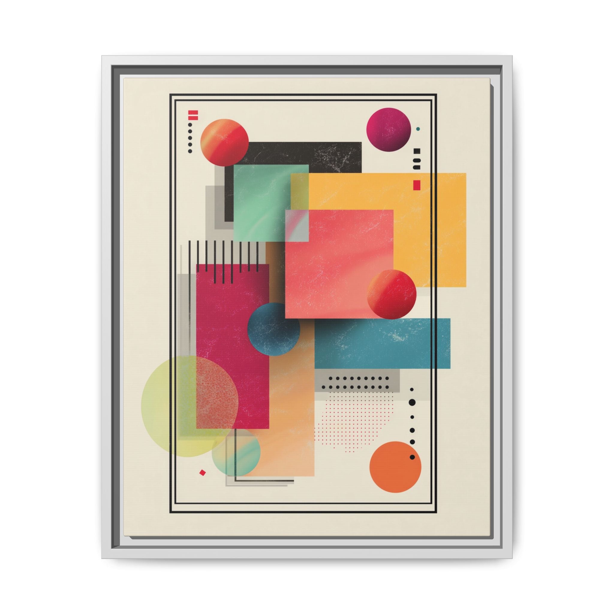 Geometric Harmony: Bauhaus Intersections, Digital Abstract Layers, Contemporary Color Palette   |   Custom Orders Accepted