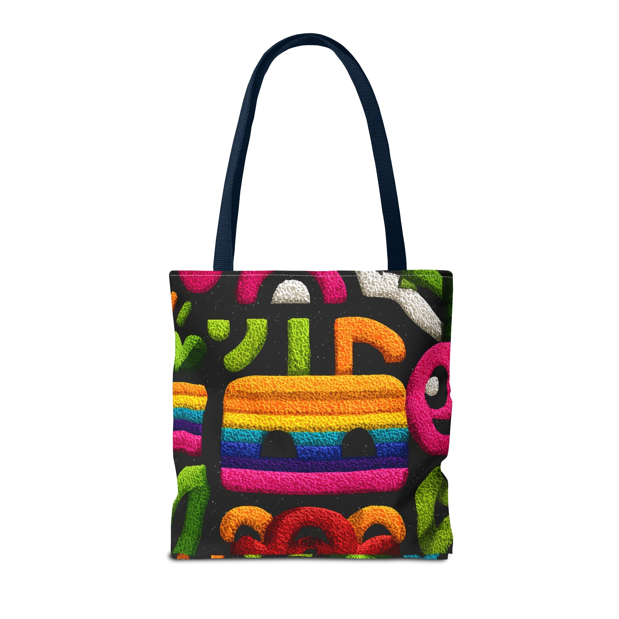 Colorful AOP Tote Bag, Vibrant Art Tote, Eco-Friendly Shopping Bag, Trendy Beach Bag, Unique Gift for Art Lovers