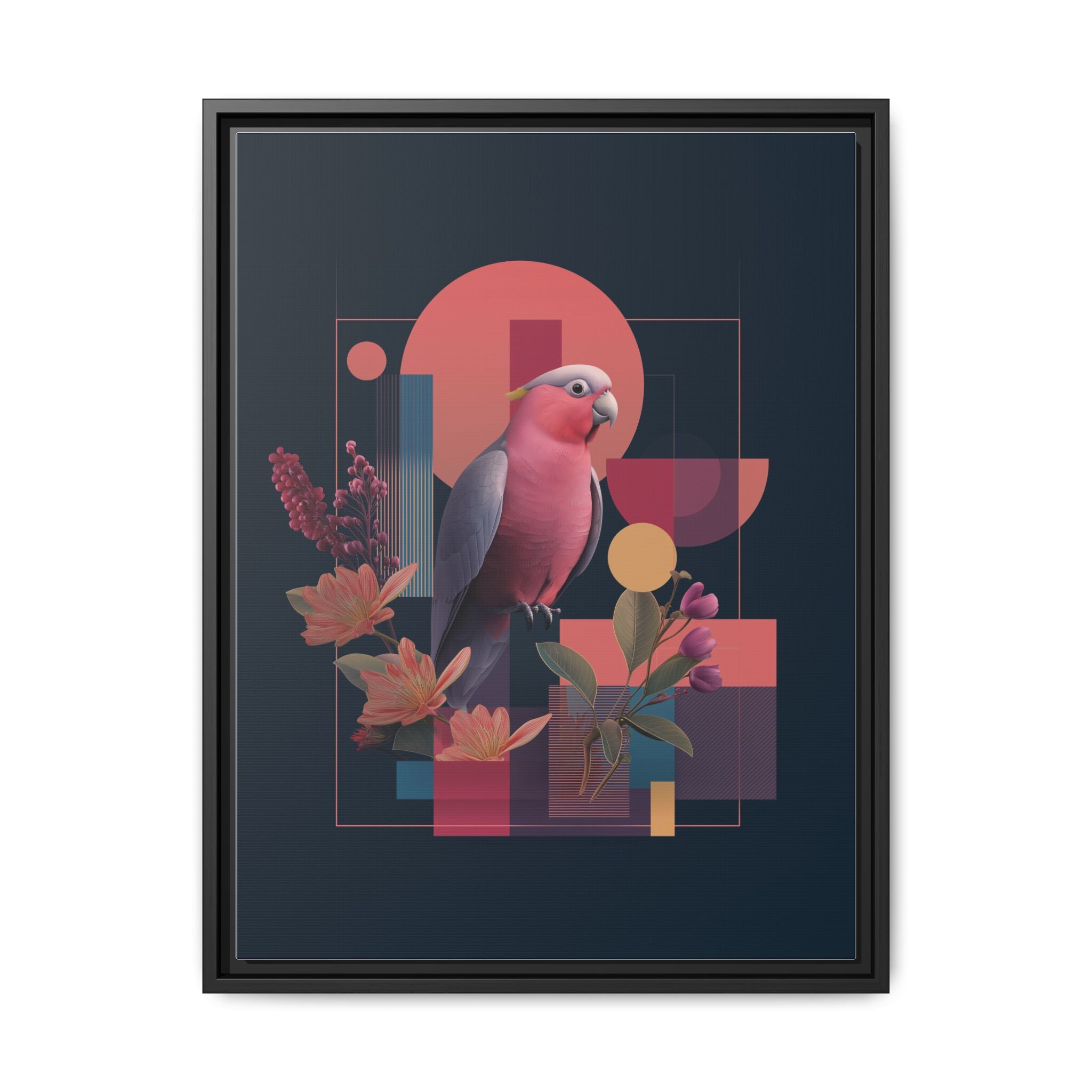 Geometric Rose Galah: Digital Art Deco, Retro-Futuristic Parrot Composition   |    Custom Orders Available