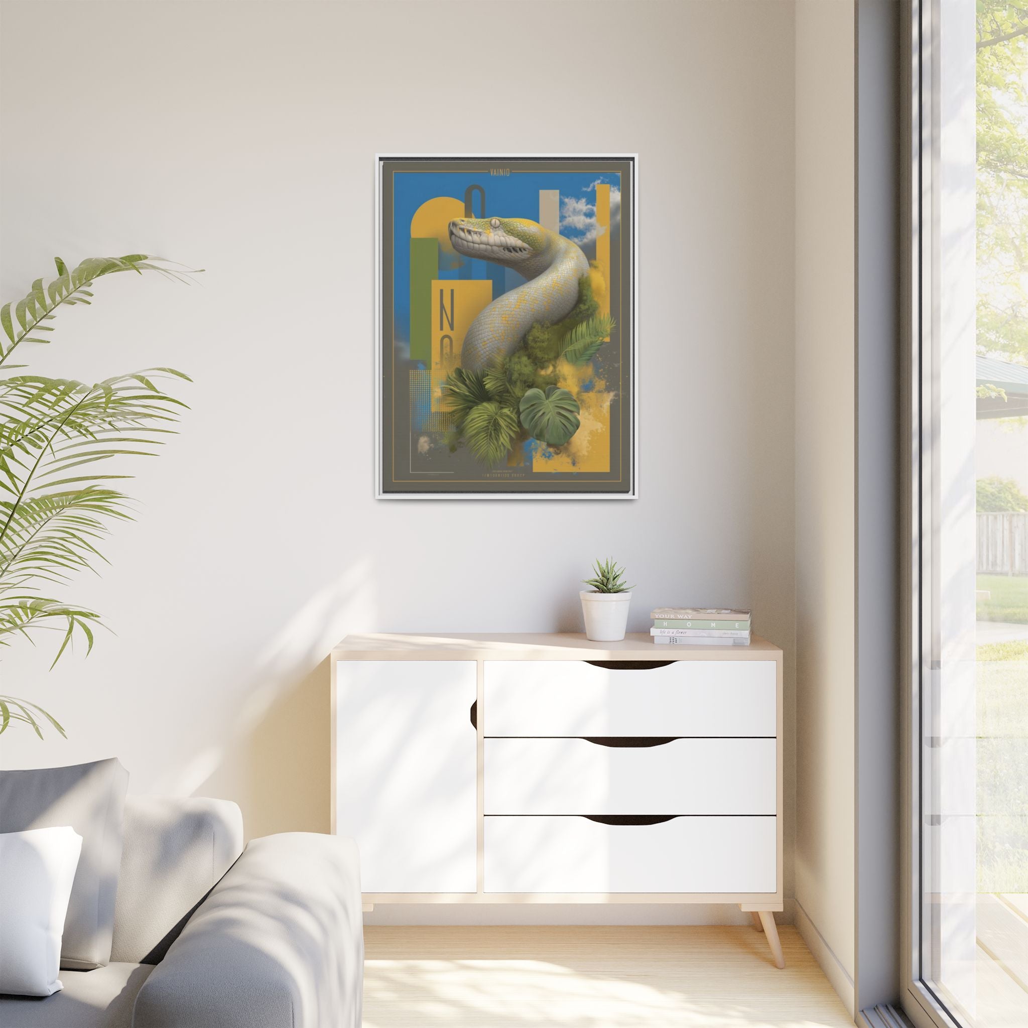 Serpent's Geometry: Tropical Anaconda Graphic Design, Modern Wildlife Illustration   |  Personalized & Custom Orders Available