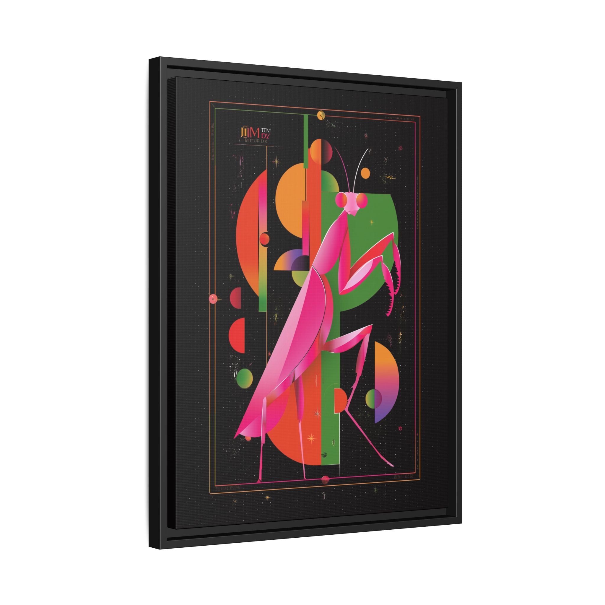 Cosmic Mantis Framed Print: Geometric Space Odyssey, Cubist Insect Illustration   |  Personalized & Custom Orders Available