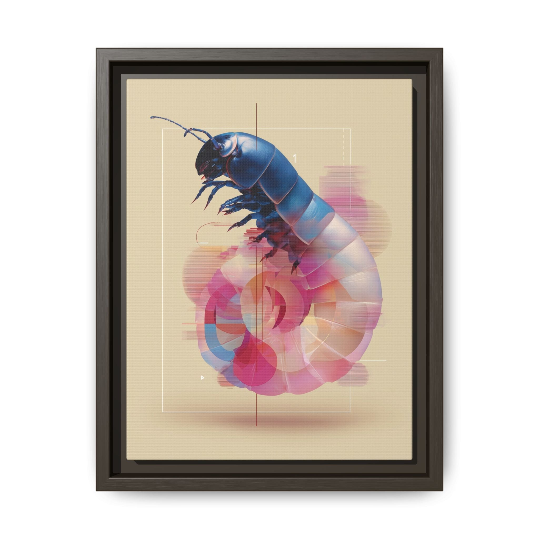 Exoskeleton Enigma: Digital Glitch Isopod, Metallic Crustacean Portrait   |  Personalized & Custom Orders Available