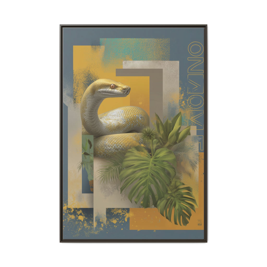 Serpent in Geometry: Tropical Albino Snake Portrait, Modern Botanical Illustration   |    Custom Orders Available