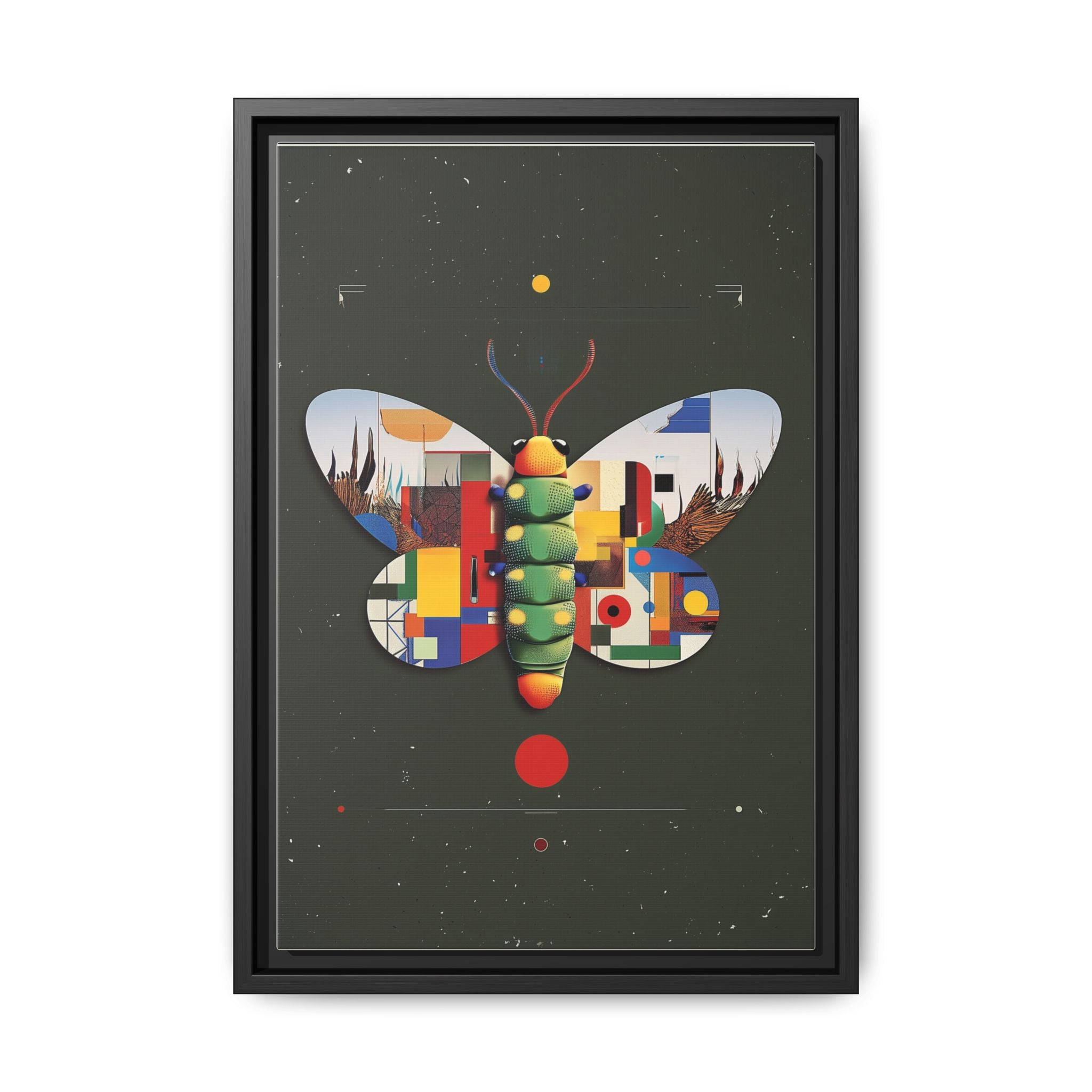Geometric Butterfly Framed Print : Digital Cubist Interpretation, Modernist Entomological Design   |  Personalized & Custom Orders Available