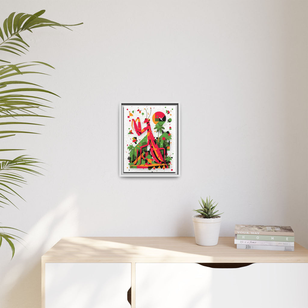 Praying Mantis Framed Print Geometric : Abstract Modernist Insect Art, Graphic Design Composition   |   Custom Orders Available