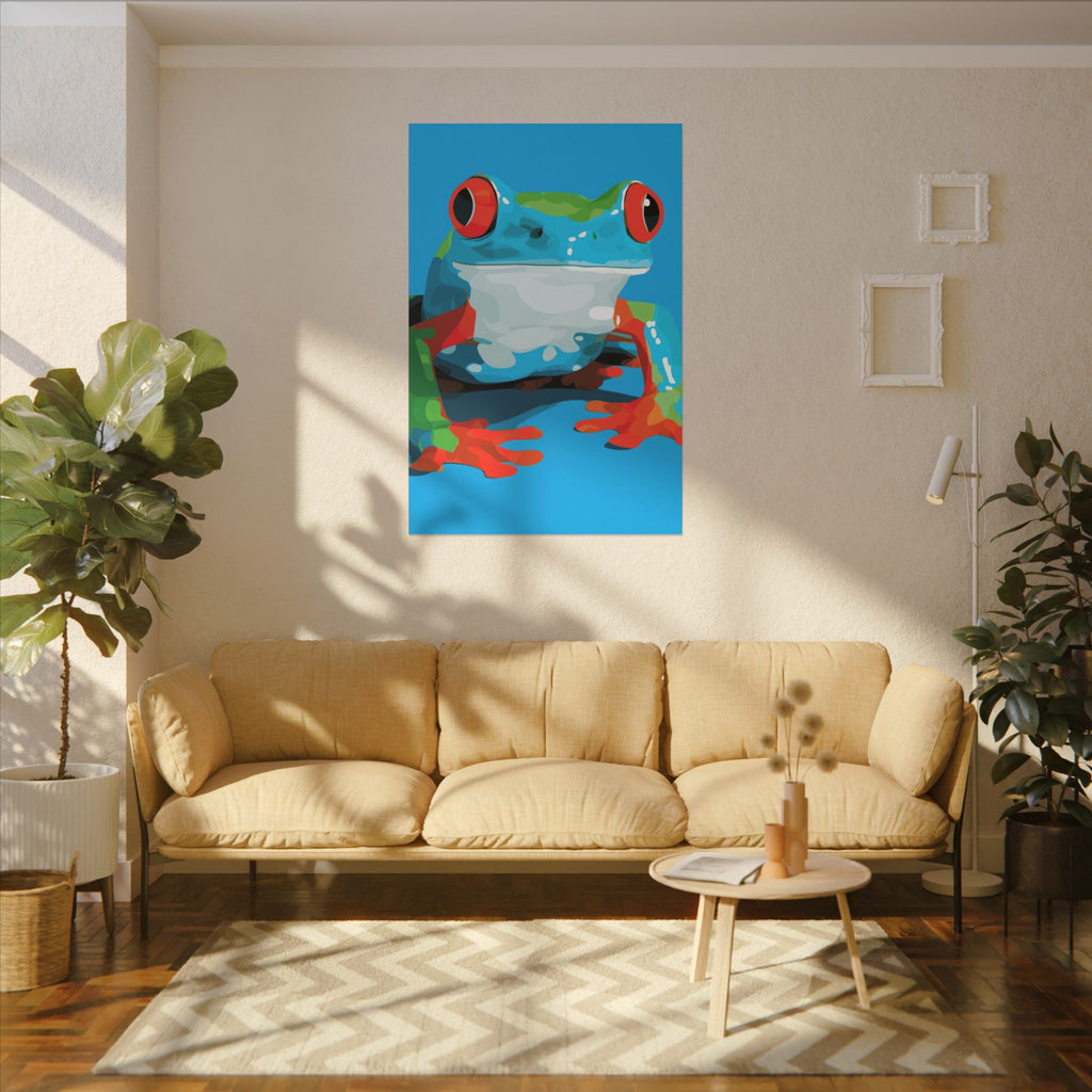 Chromatic Amphibian: Geometric Frog Art, Vibrant Digital Illustration   |    Custom Orders Available