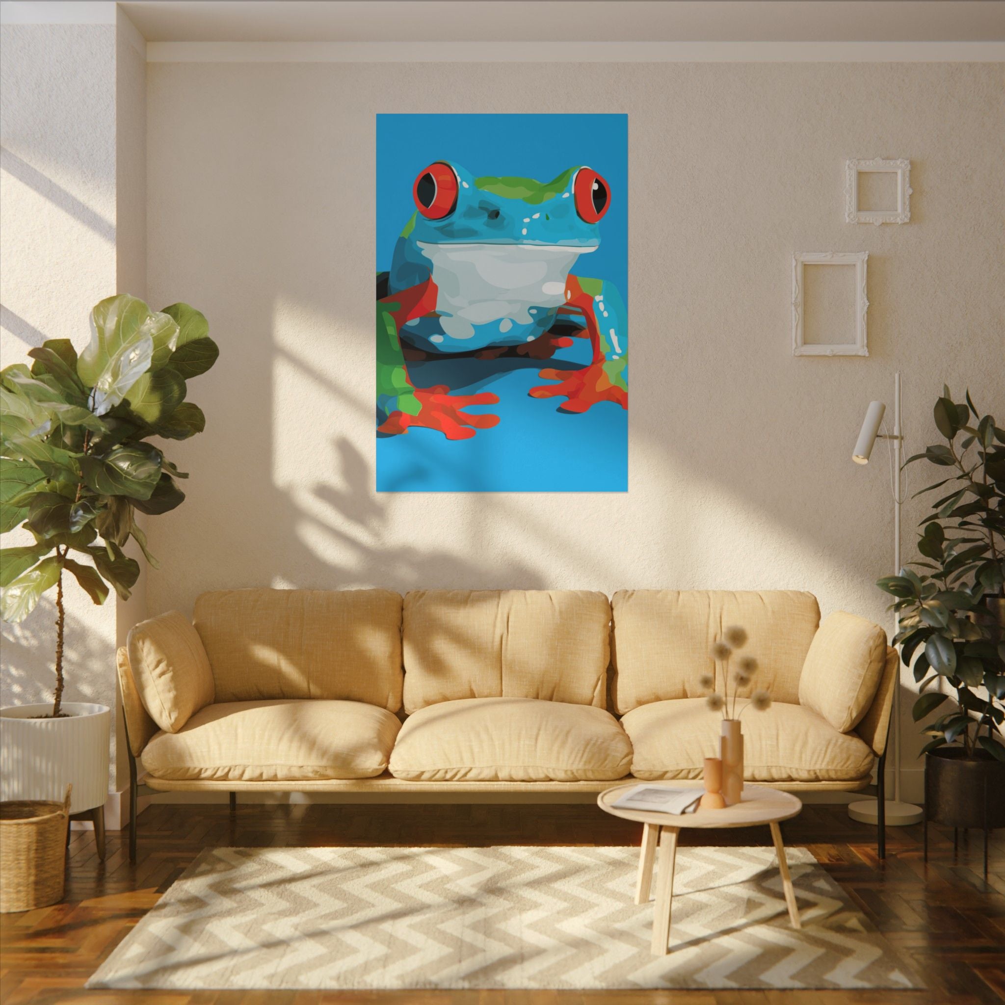 Chromatic Amphibian: Geometric Frog Art, Vibrant Digital Illustration   |    Custom Orders Available