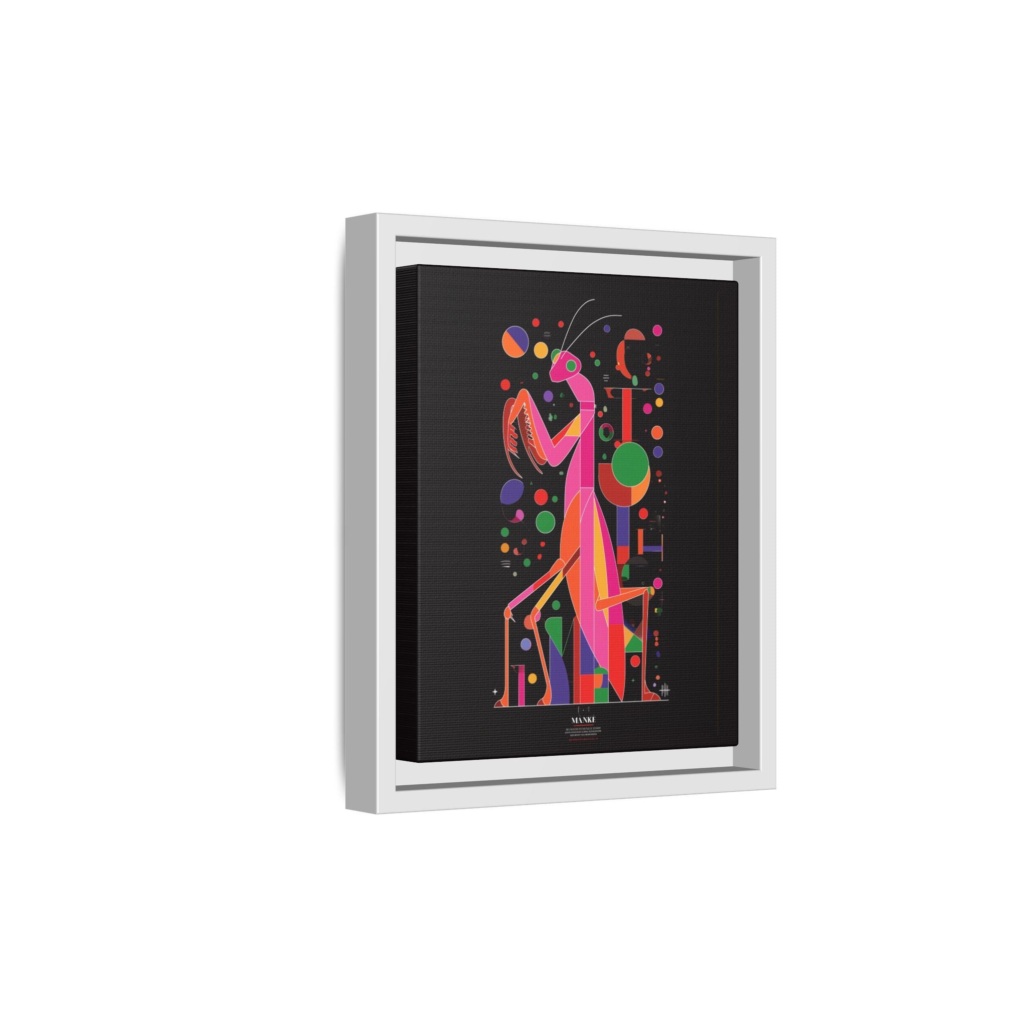 Mantis Geometrica Framed Print : Cubist Insect Design, Vibrant Graphic Poster Art   |   Custom Orders Available