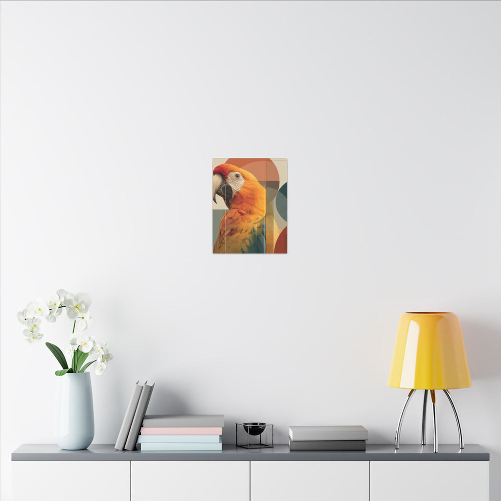 Geometric Macaw Portrait: Vibrant Avian Design, Modern Graphic Art Style   |    Custom Orders Available