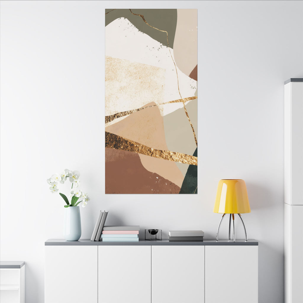 Canvas Print, Abstract Earthy Gold Wall Art, Modern Designer Home Decor, Stretched Matte Canvas; Thick, Multi-Size, Office Decor