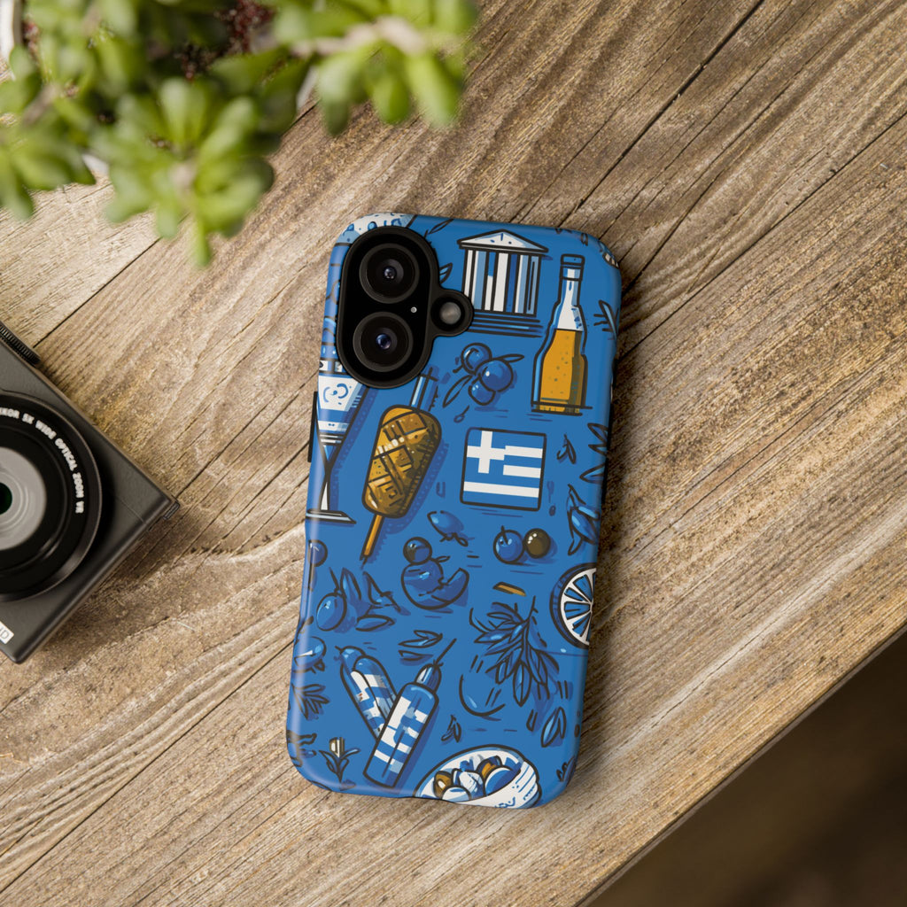 Greek-Inspired Phone Case, Tough Cases for Travel Lovers, Trendy Accessories for Summer, Unique Gifts for Phone Protection