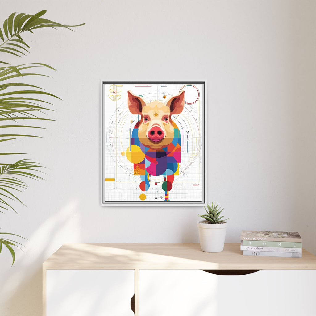 Geometric Pig: Digital Cubist Portrait, Mathematical Animal Abstraction   |    Custom Orders Available