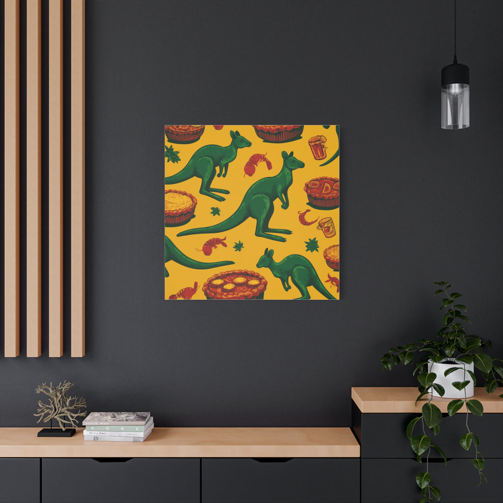 Kangaroo Canvas Wall Art, Vibrant Animal Decor, Unique Gift for Nature Lovers, Fun Kitchen Wall Hanging, Australian Themed Art