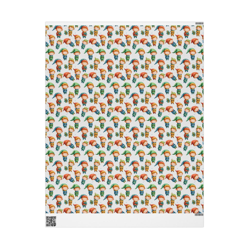 Christmas Elves Wrapping Paper - Cute Holiday Gift Wrap Sheet