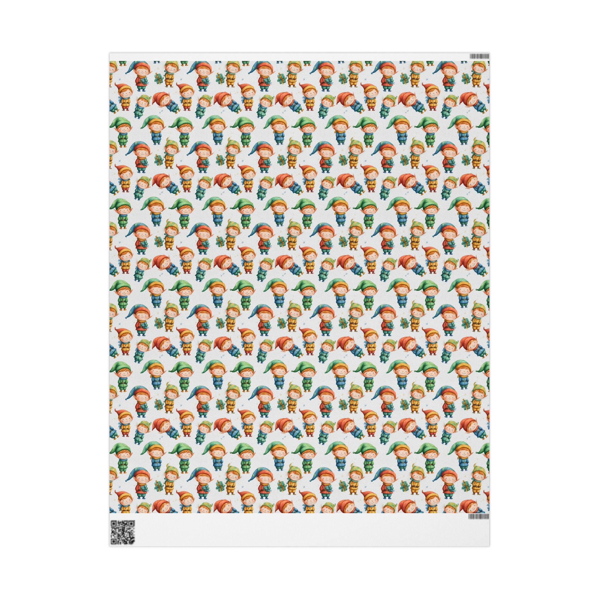 Christmas Elves Wrapping Paper - Cute Holiday Gift Wrap Sheet