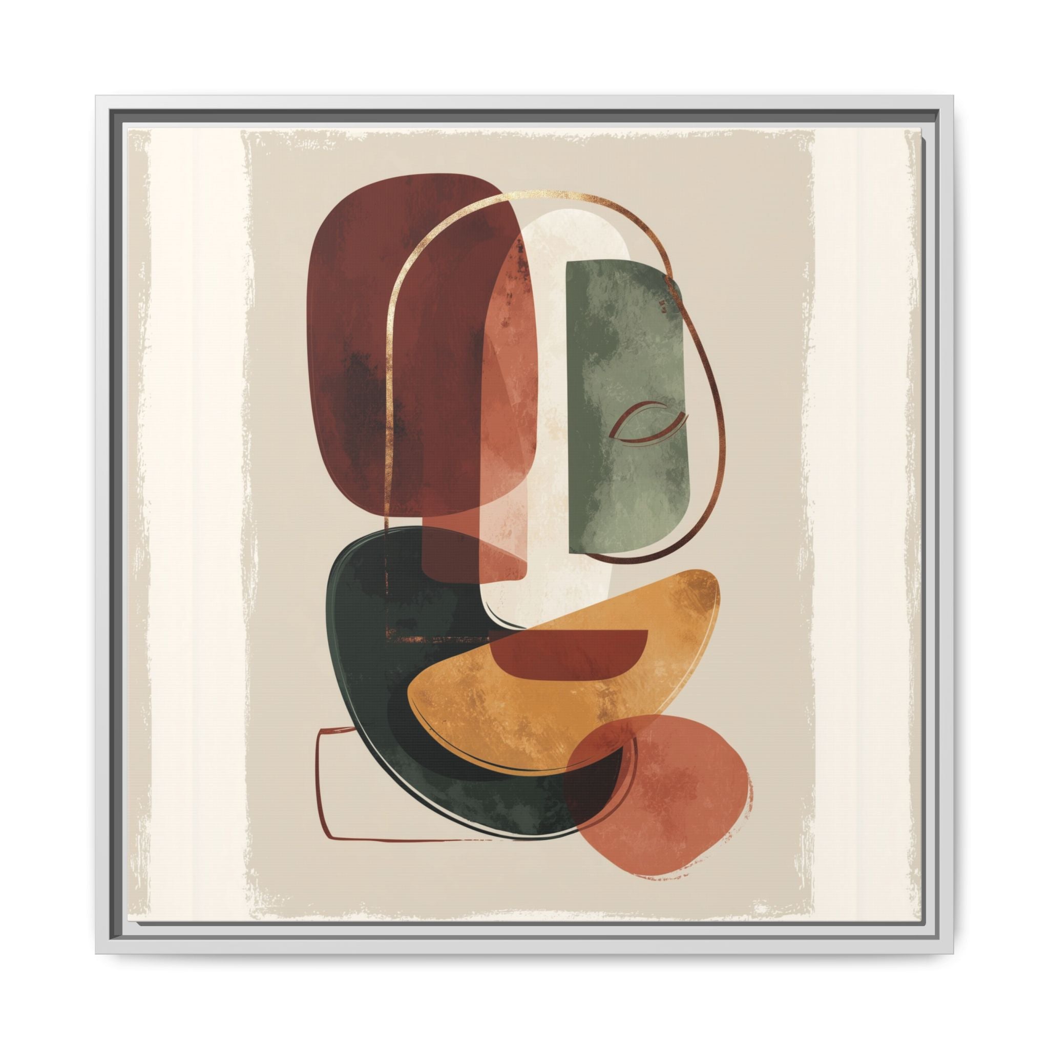 Layered Geometries: Mid-Century Modern Composition, Organic Abstract Design, Translucent Intersecting Shapes   |   Custom Orders Accepted