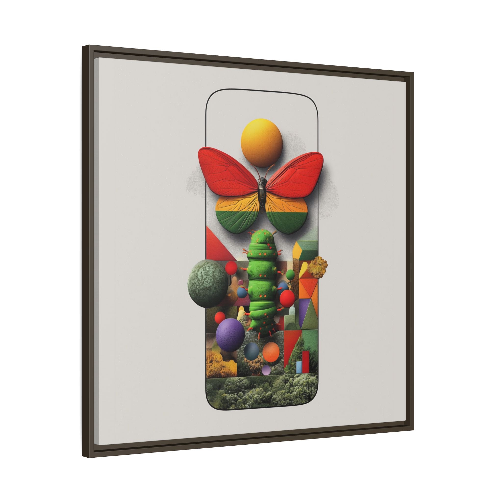 Metamorphosis Framed Print : Geometric Nature Transformation, Vibrant Butterfly Composition   |  Personalized & Custom Orders Available