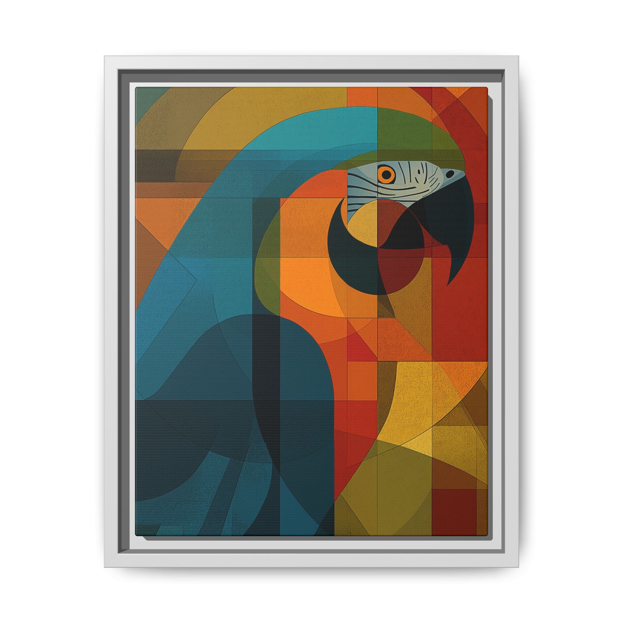 Prismatic Macaw: Geometric Avian Portrait, Cubist Color Composition   |    Custom Orders Available