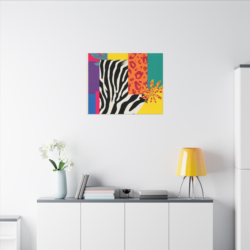 Pop Geometry: Zebra Leopard Fusion, Geometric Color Block, Modern Abstract Design   |   Custom Orders Accepted