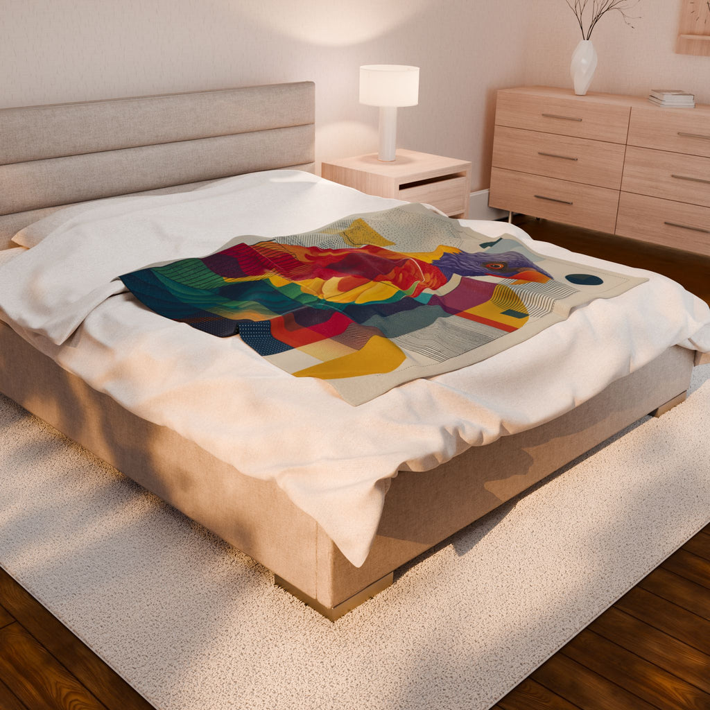 Chromatic Parrot Quilt Cover, Doona Cover, Duvet : Geometric Prismatic Design, Modern Cubist Illustration   |    Custom Orders Available