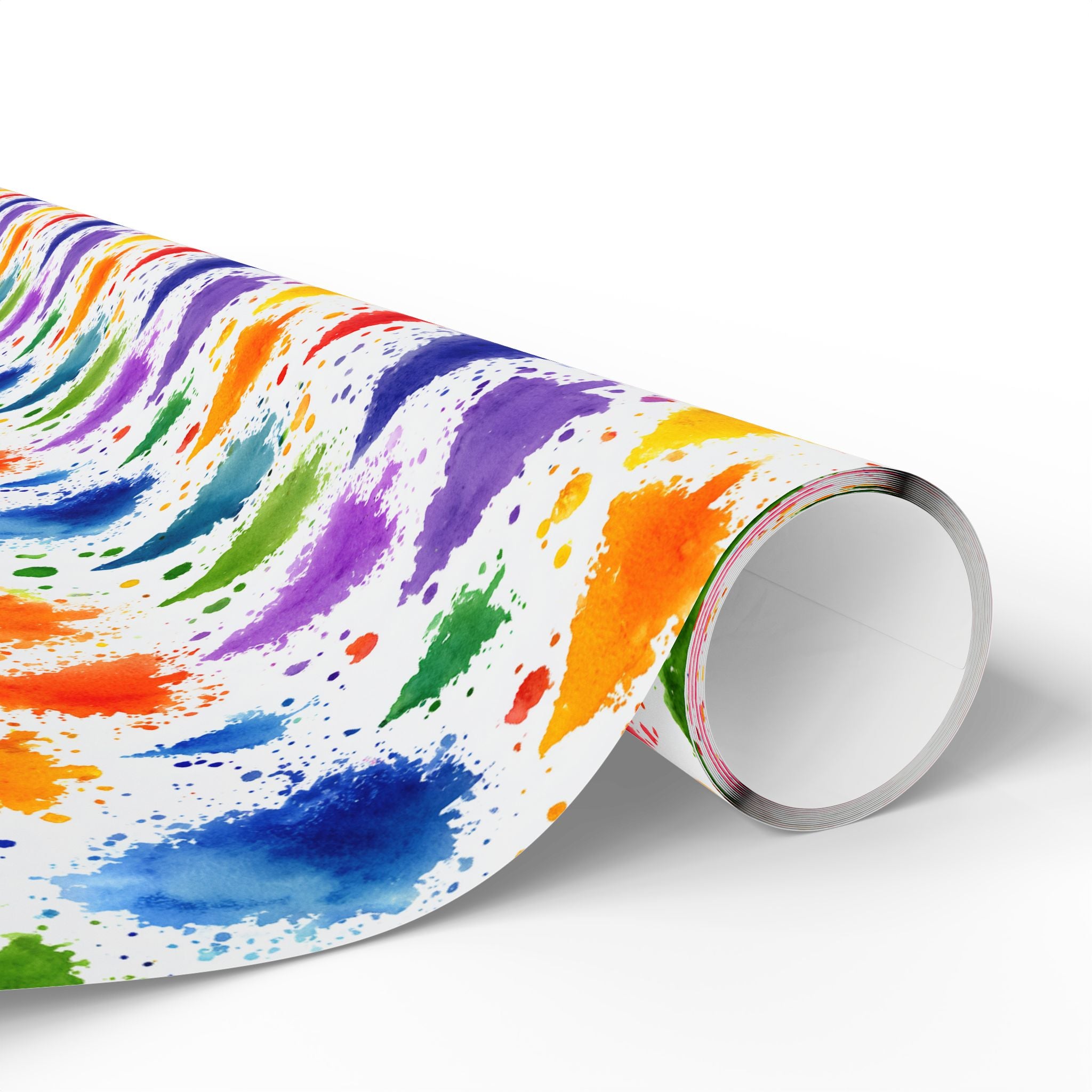 Wrapping Paper Roll — Colorful Paint Splash Gift Wrap for Birthdays & Celebrations