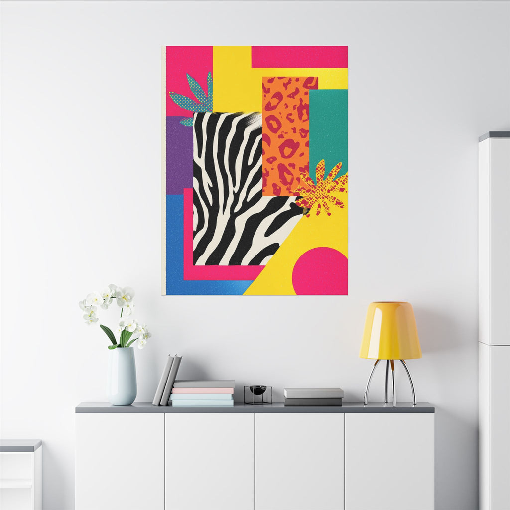Pop Geometry: Zebra Leopard Fusion, Geometric Color Block, Modern Abstract Design   |   Custom Orders Accepted