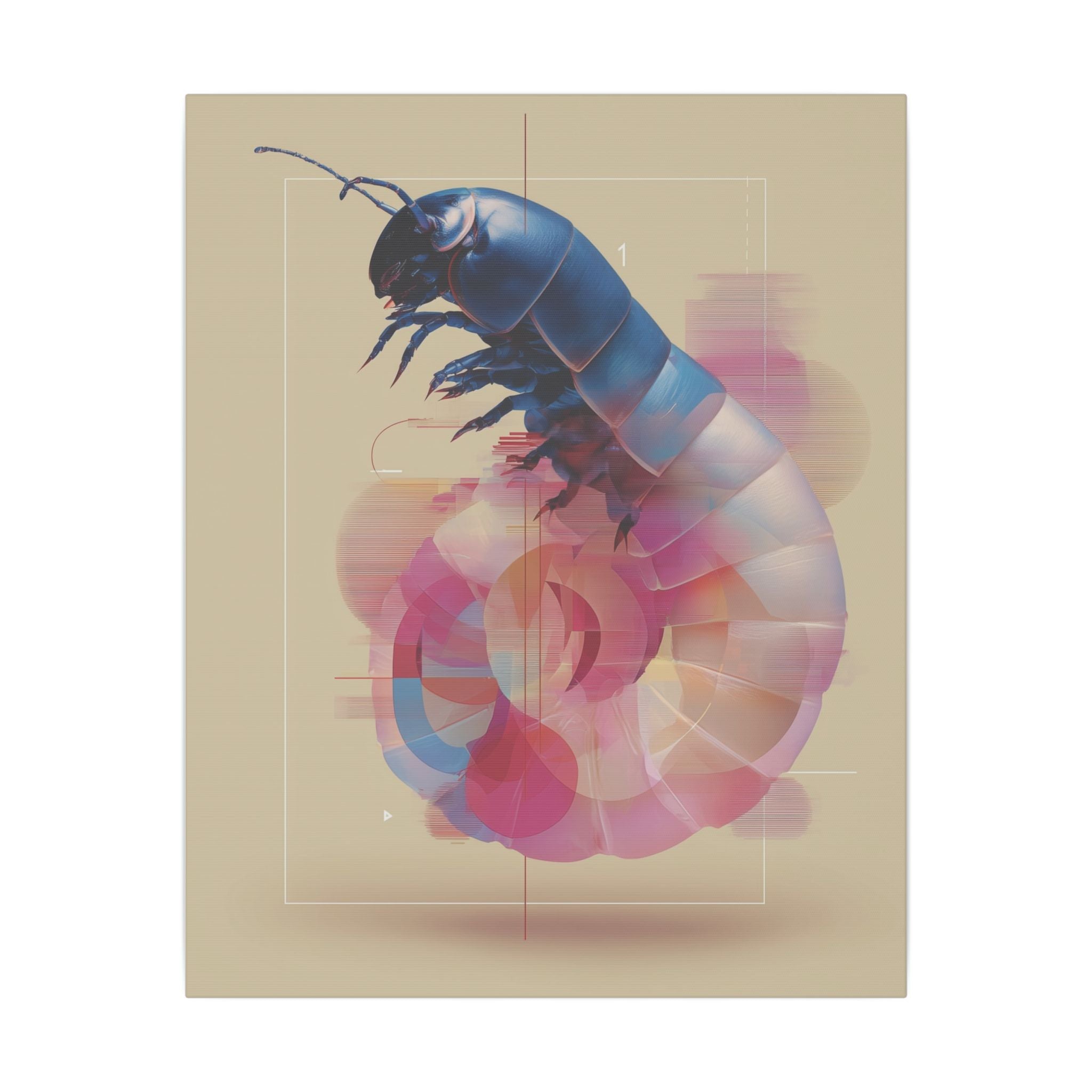 Biomechanical Beetle: Digital Insect Rendering, Geometric Glitch Art   |    Custom Orders Available