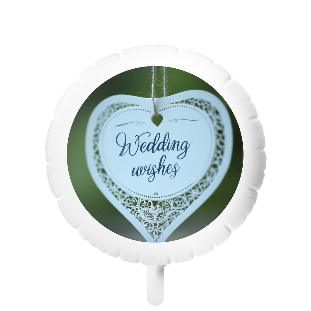 Wedding Wishes Mylar Balloon — Heart Lace Helium Balloon for Weddings & Receptions