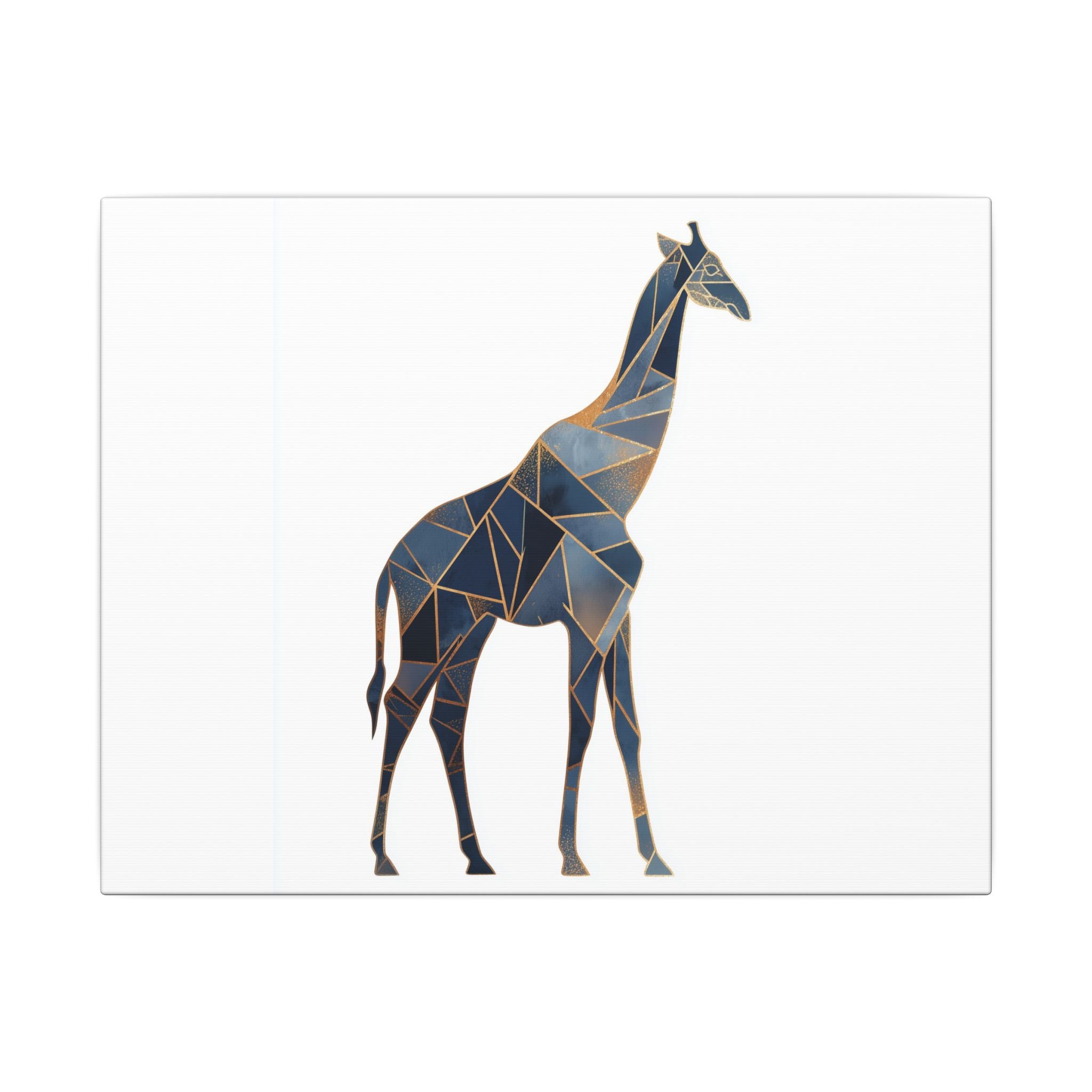 Geometric Giraffe: Low Poly Wildlife Art, Blue Polygon Design, Modern Abstract Animal Portrait   |  Personalized & Custom Orders Available