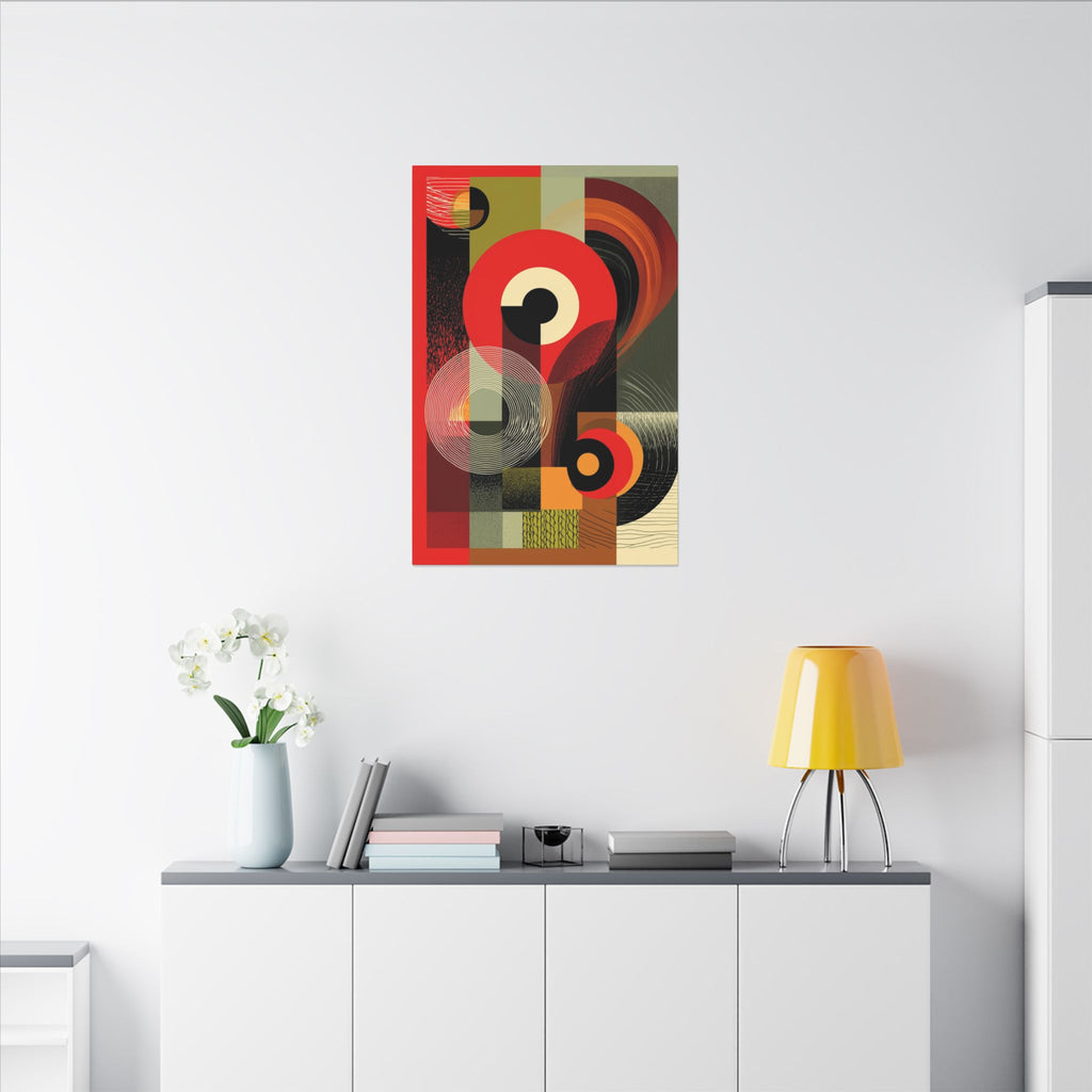 Geometric Convergence: Mid-Century Modern Abstract, Constructivist Design Principles, Bold Chromatic Composition   |   Custom Orders
