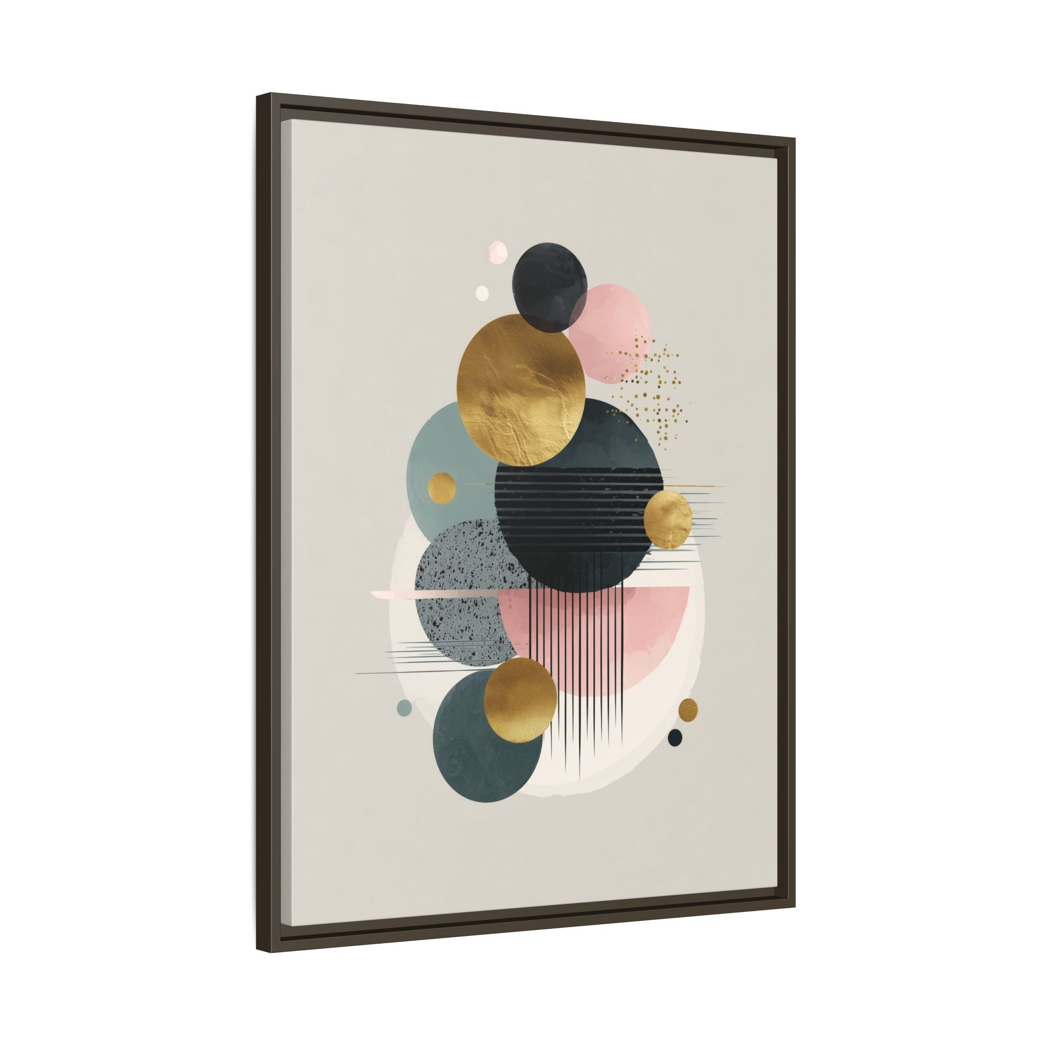 Geometric Harmony: Intersecting Circles, Mid-Century Modern Design, Abstract Metallic Composition   |   Custom Orders Accepted