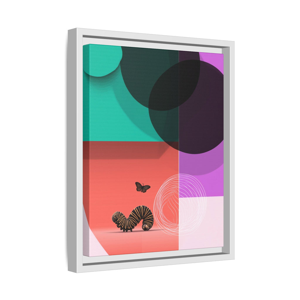 Striped Caterpillar and Butterfly Framed Print , Mid-Century Modern Color Blocks   |  Personalized & Custom Orders Available