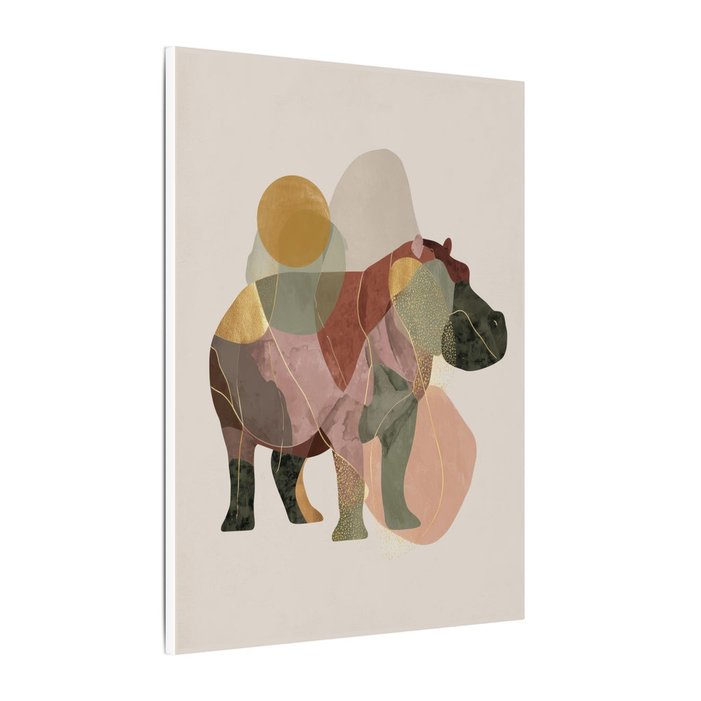 Geometric Hippo: Abstract Animal Art, Minimalist Pastel Composition   |    Custom Orders Available
