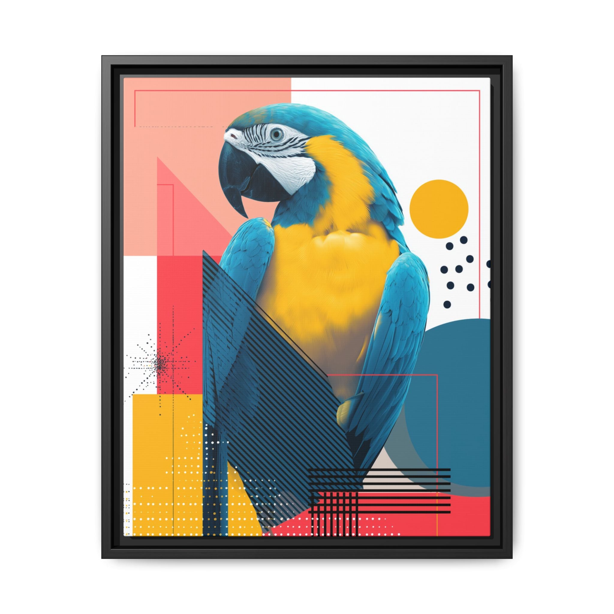 Macaw in Geometry: Vibrant Wildlife Digital Art, Modernist Design Fusion   |    Custom Orders Available