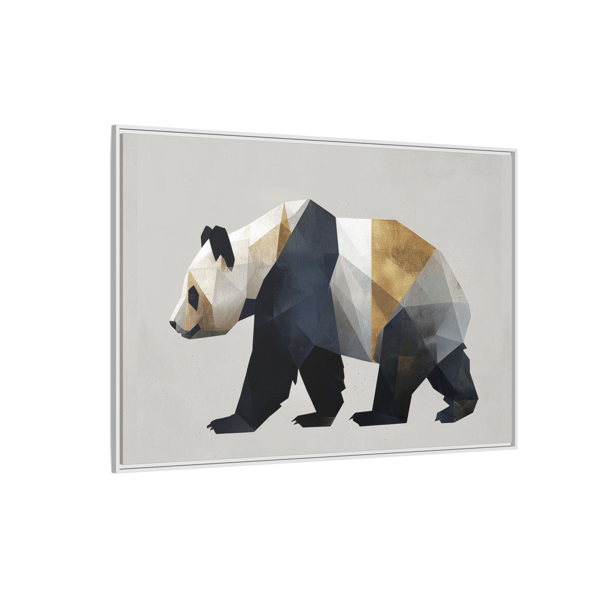 Geometric Panda: Low-Poly Digital Art, Metallic Contemporary Design   |  Personalized & Custom Orders Available