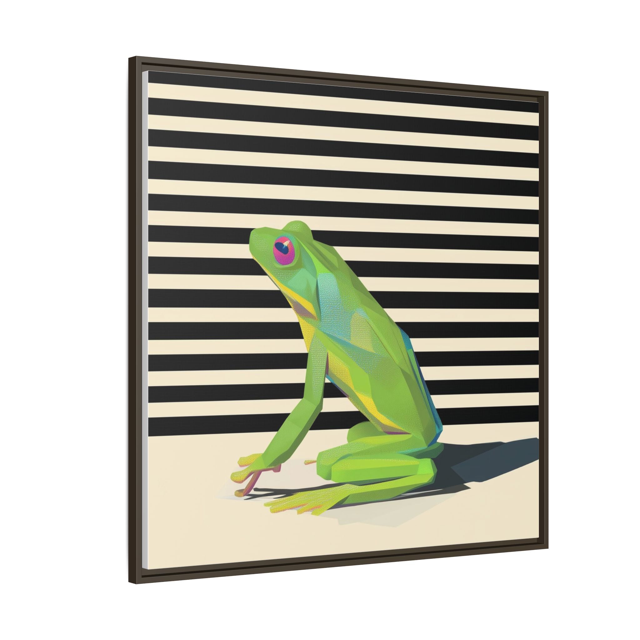 Stylized Frog Portrait Framed Print , Minimalist Pop Art Design   |  Personalized & Custom Orders Available