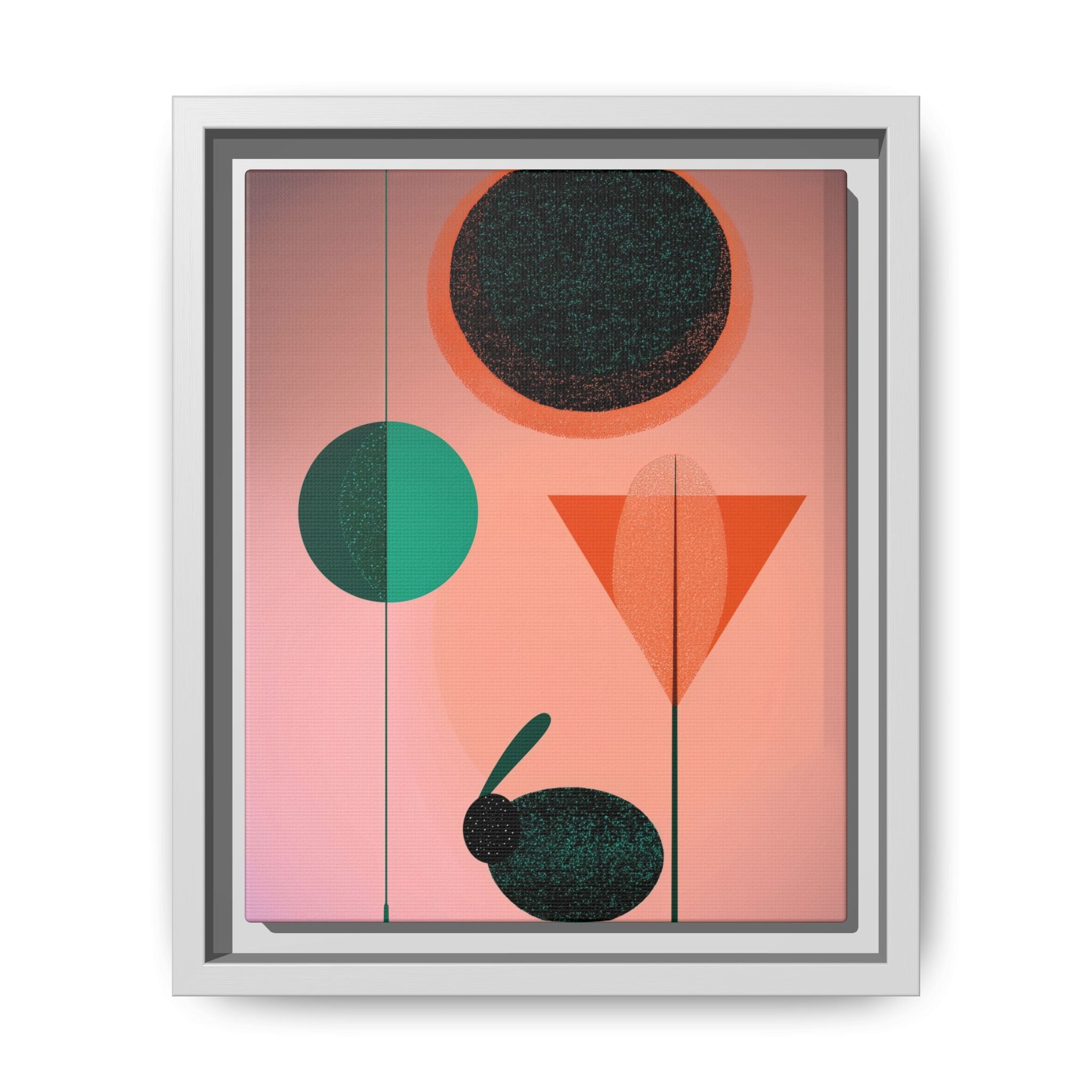 Geometric Harmony: Abstract Minimalist Composition, Organic Shapes and Color Play, Geometric Design with Teal and Orange Palette   |