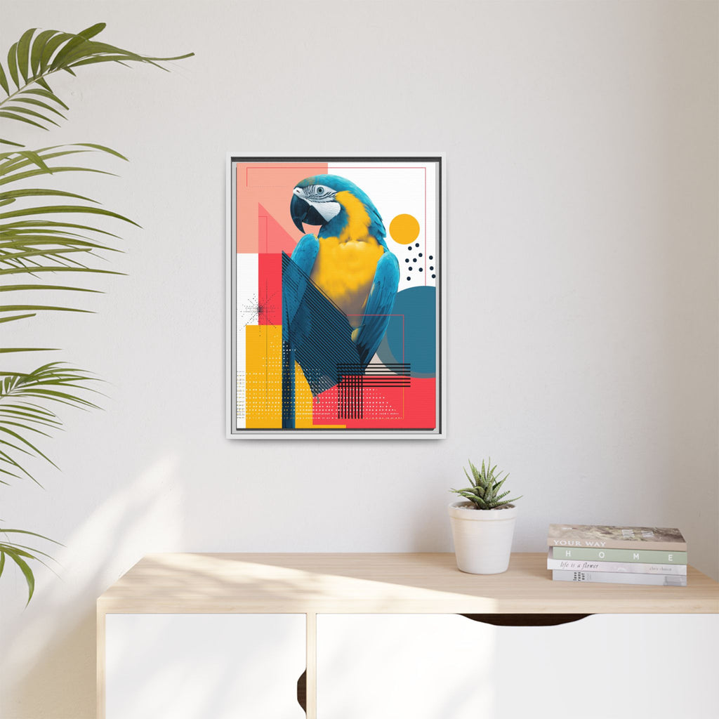 Macaw in Geometry: Vibrant Wildlife Digital Art, Modernist Design Fusion   |    Custom Orders Available