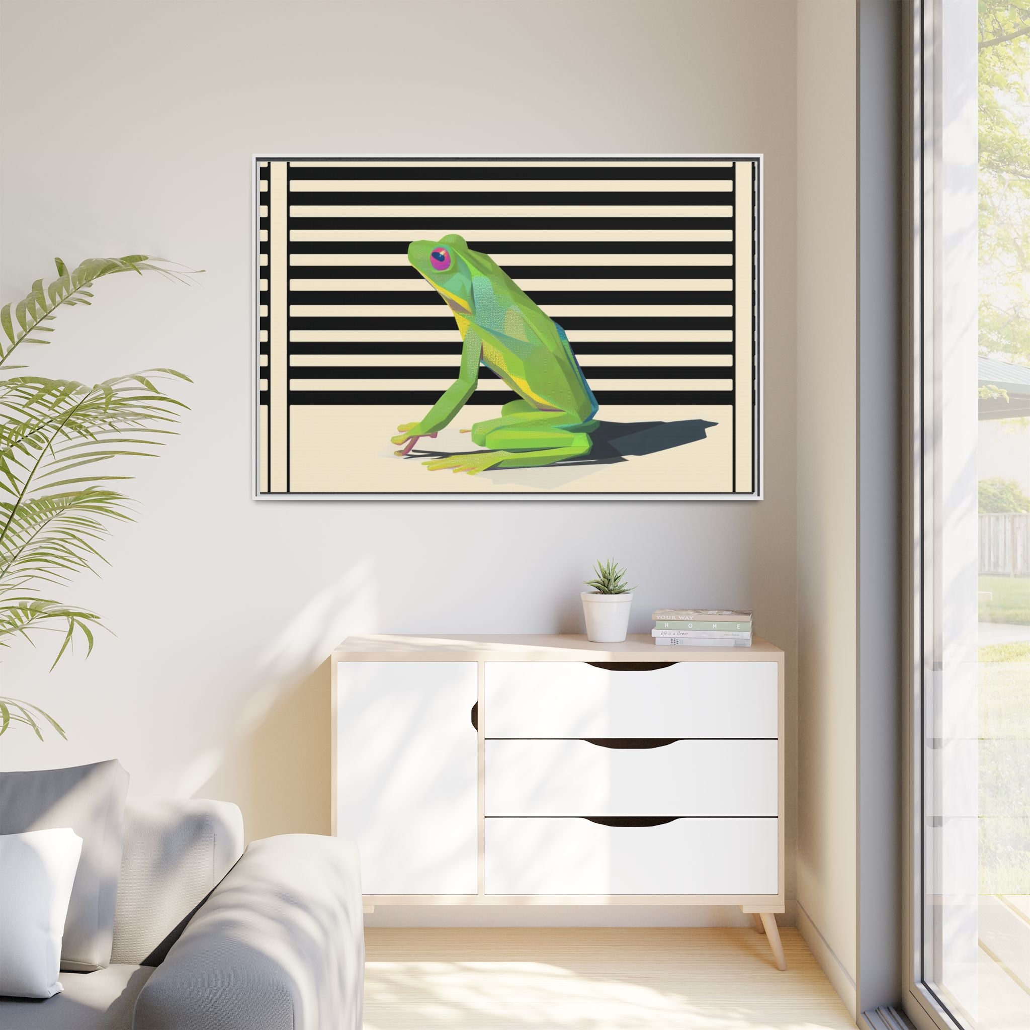 Geometric Frog: Minimalist Animal Portrait, Modern Graphic Design   |    Custom Orders Available