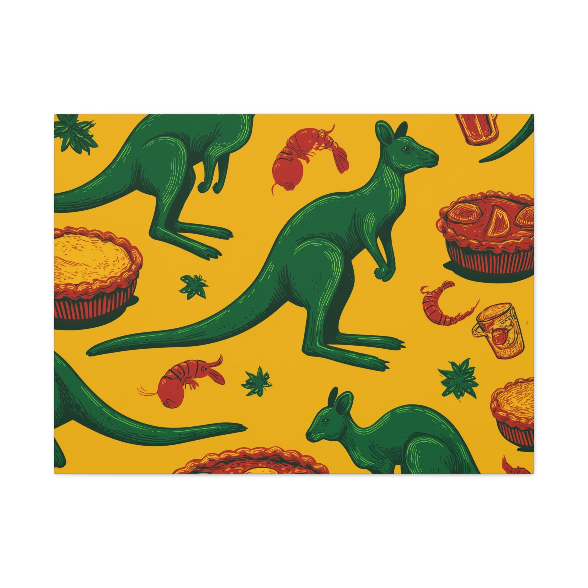 Kangaroo Canvas Wall Art, Vibrant Animal Decor, Unique Gift for Nature Lovers, Fun Kitchen Wall Hanging, Australian Themed Art