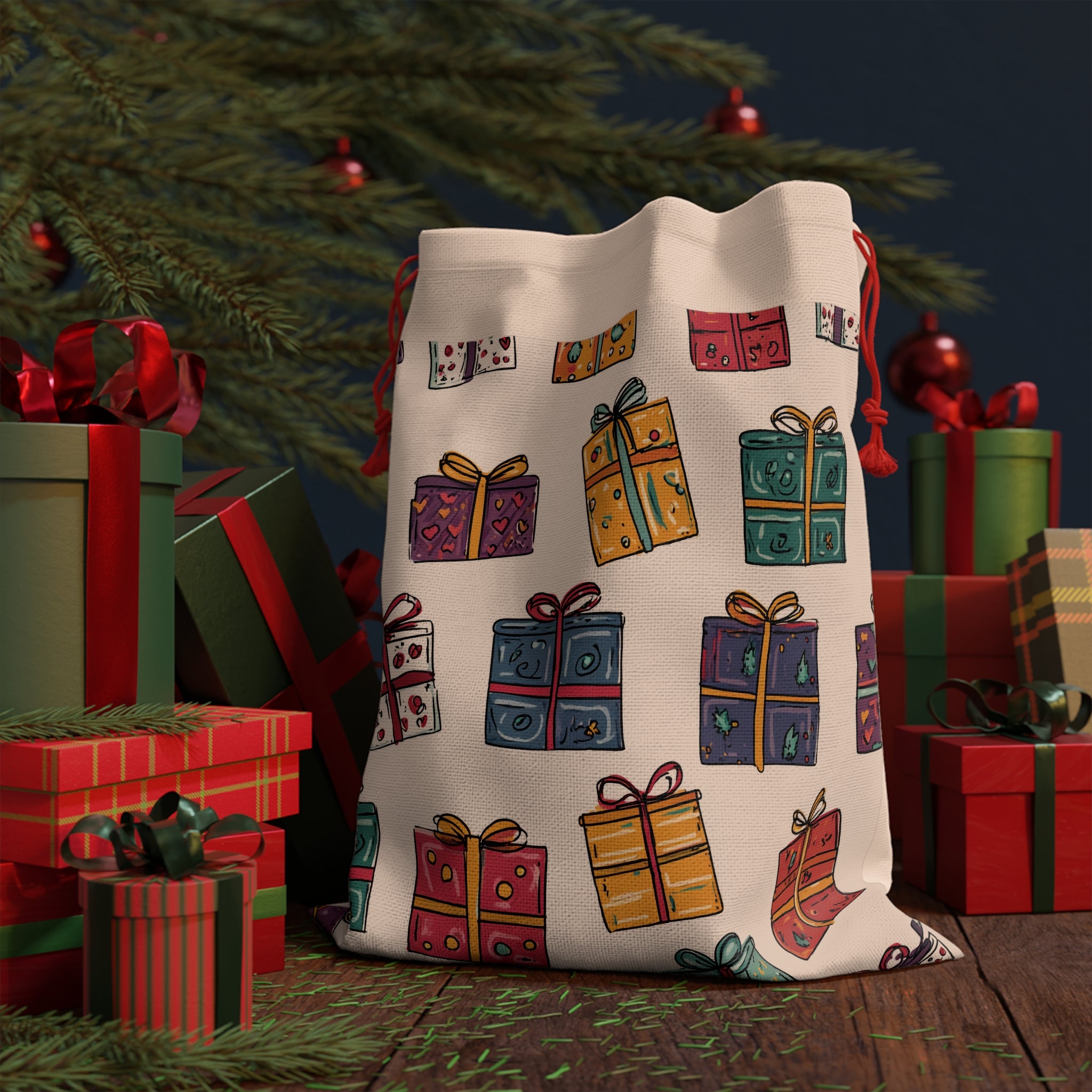 Festive Gift Bag with Holiday Design, Reusable Holiday Gift Pouch, Eco-Friendly Christmas Gift Sack, Unique Present Wrap, Cute [...]