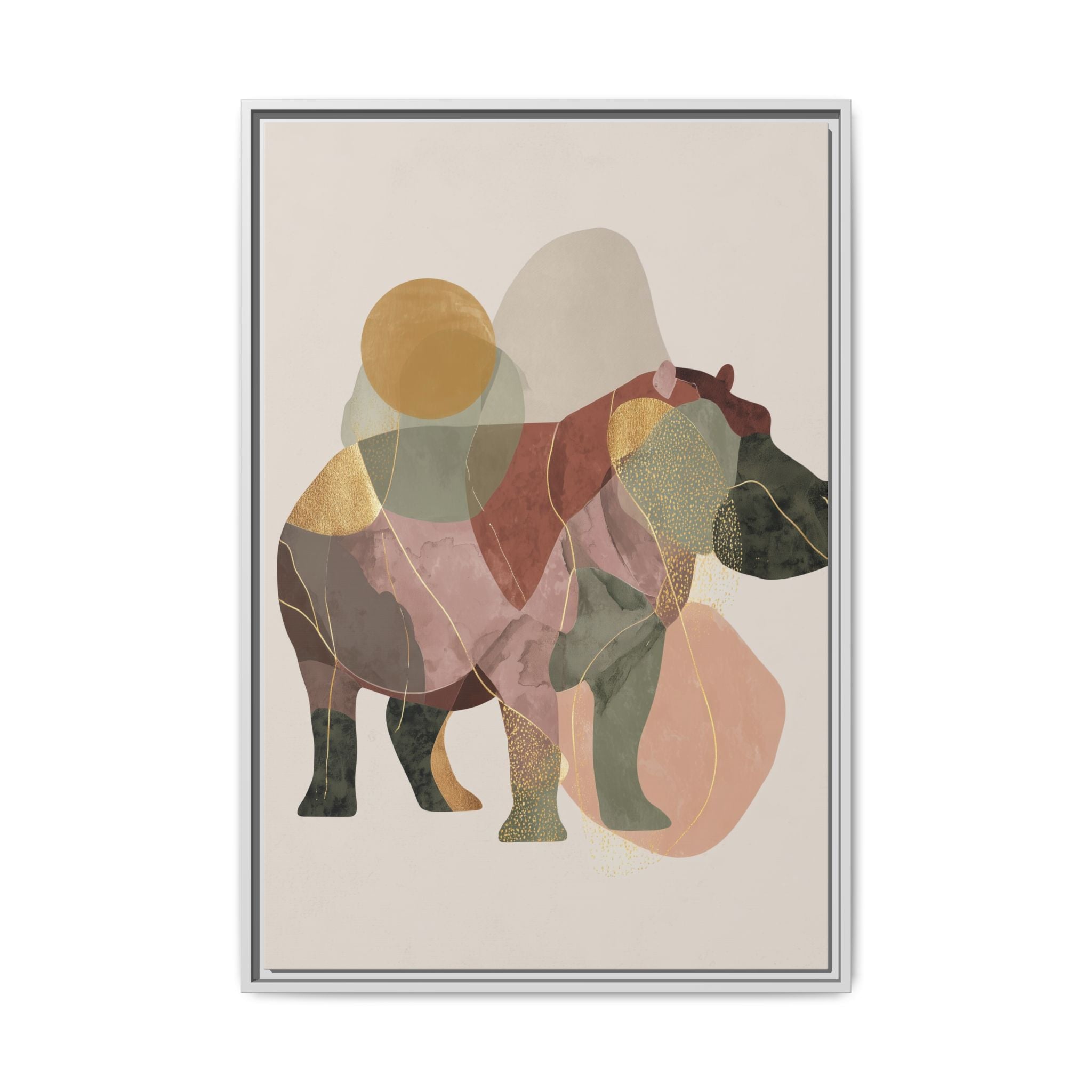 Fragmented Hippopotamus: Geometric Abstract Art, Minimalist Animal Portrait   |  Personalized & Custom Orders Available