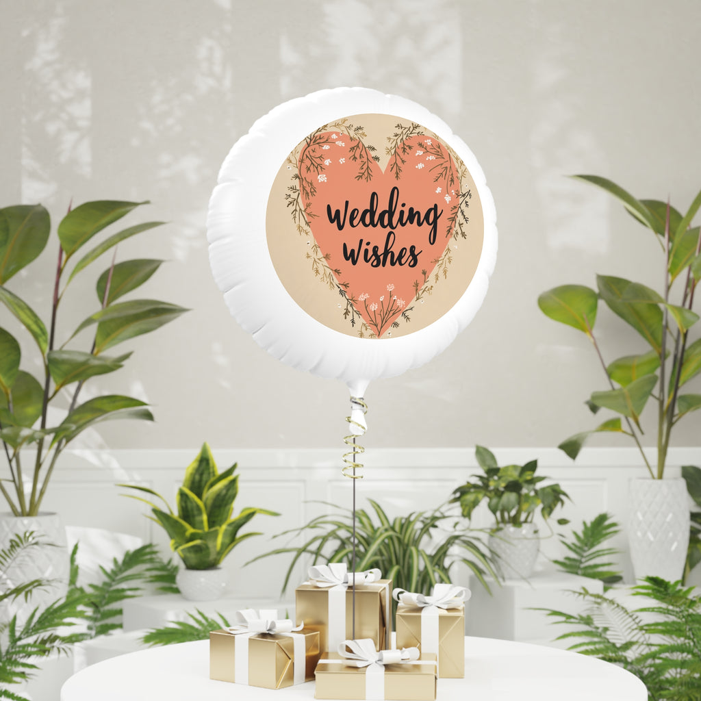 Wedding Wishes Mylar Balloon