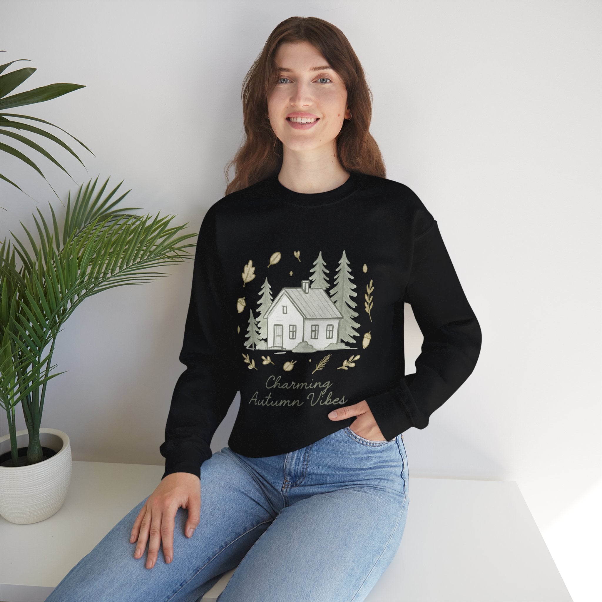 Autumn Cabin Vibes Sweatshirt - Forest Scene, 5 colours
