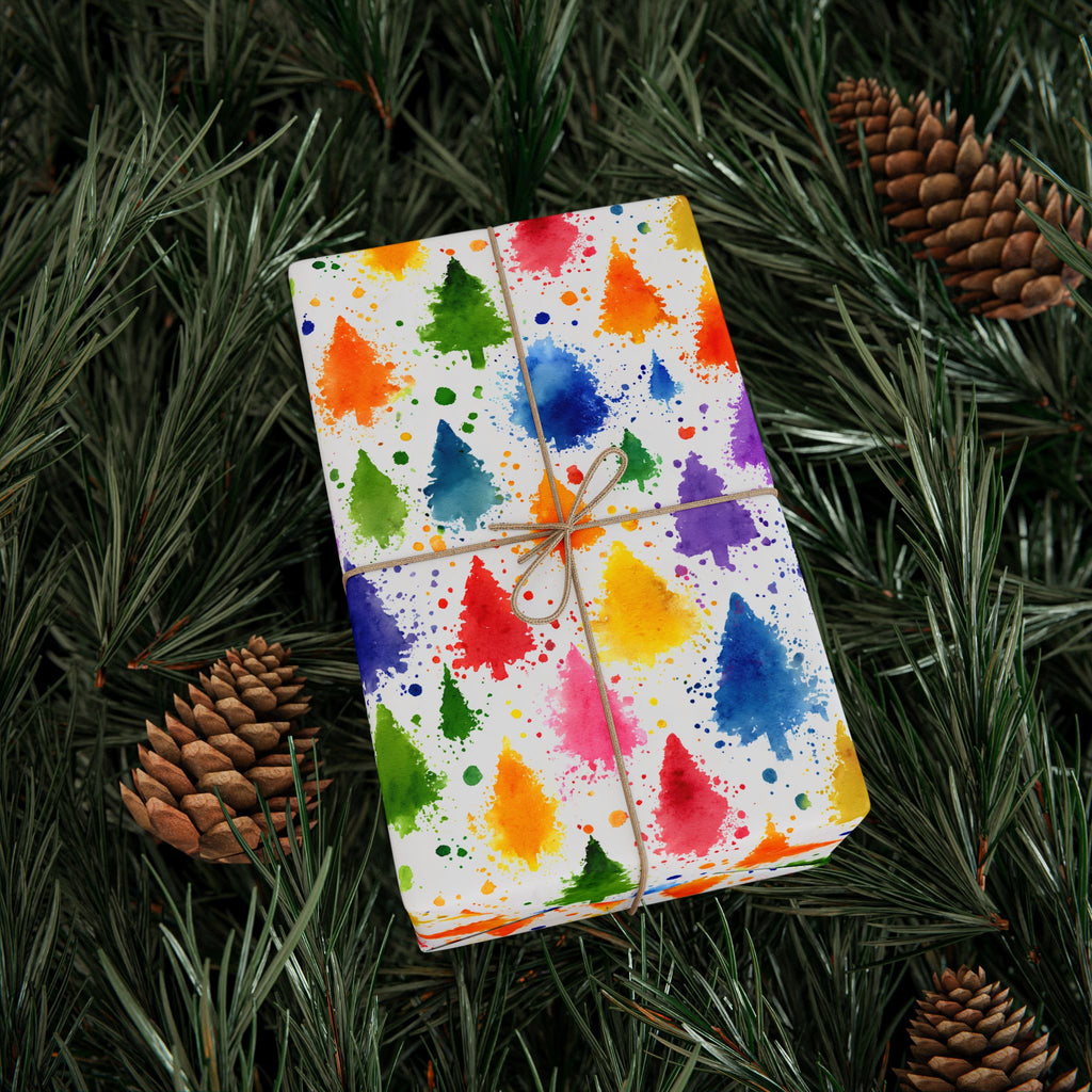 Wrapping Paper Roll — Colorful Paint Splash Gift Wrap for Birthdays & Celebrations