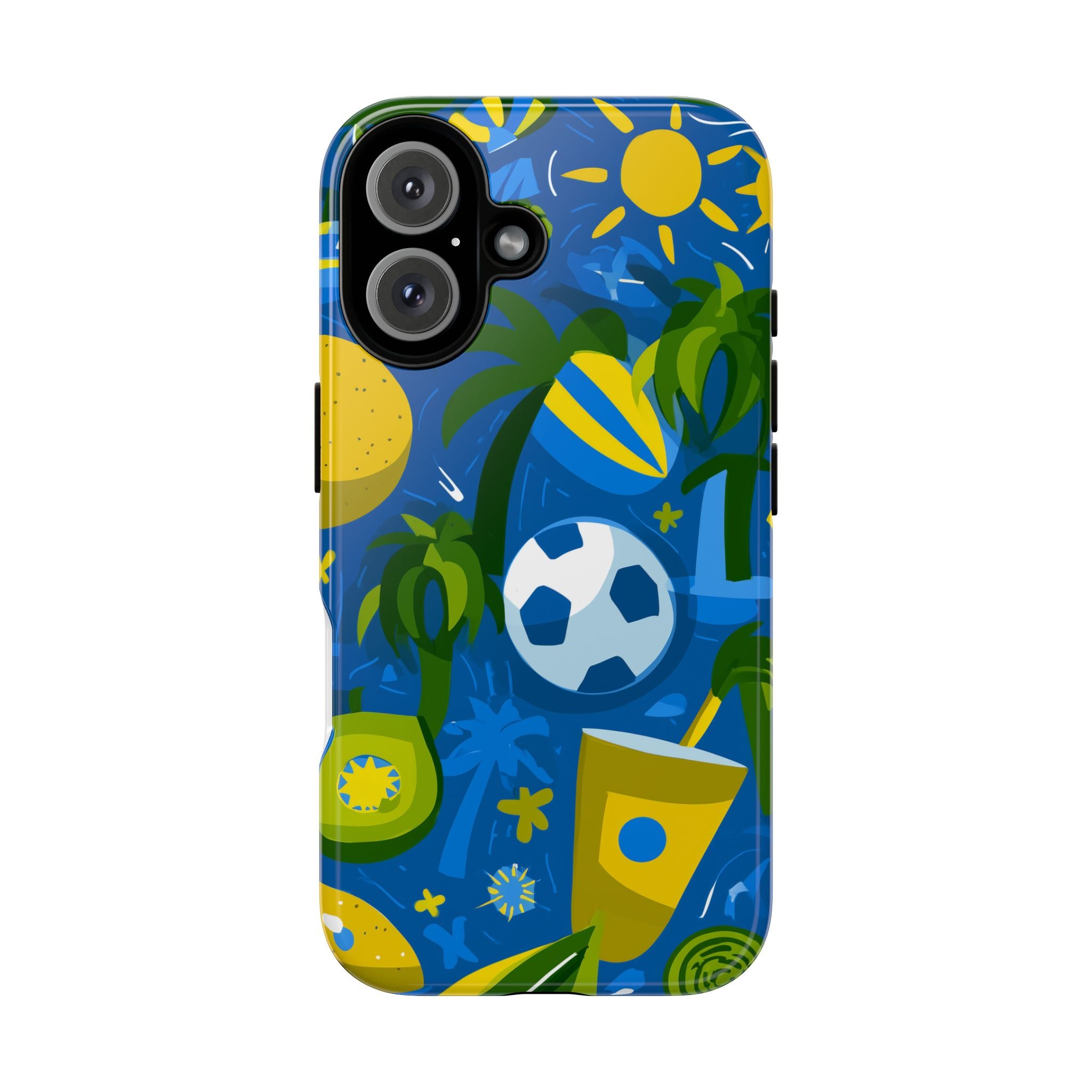 Brazil Tough Cases: Sporty Tropical Phone Case, Fun Beach Vibe Phone Accessory, Summer Travel Gift, Colorful Phone Cover, Casual Style Tech