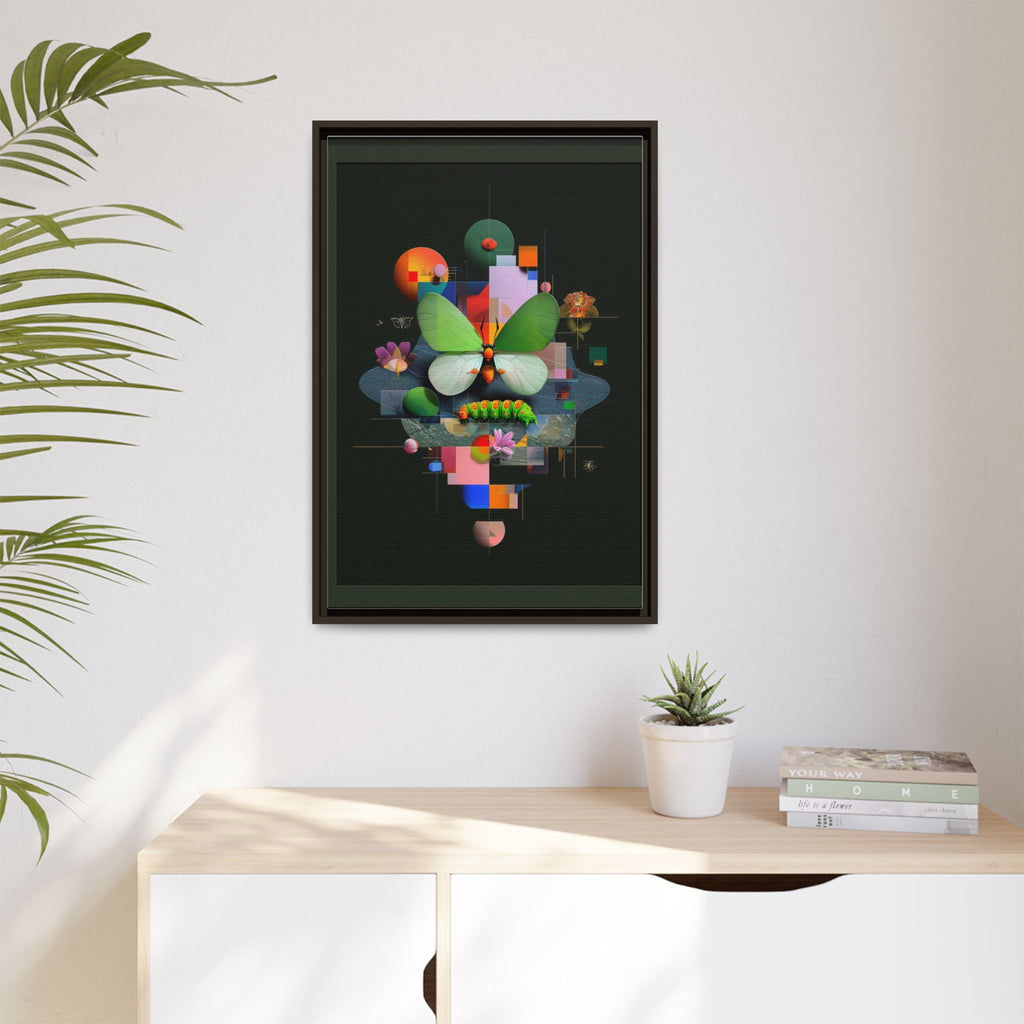 Metamorphosis Geometry Framed Print : Digital Nature Synthesis, Butterfly Abstraction   |  Personalized & Custom Orders Available