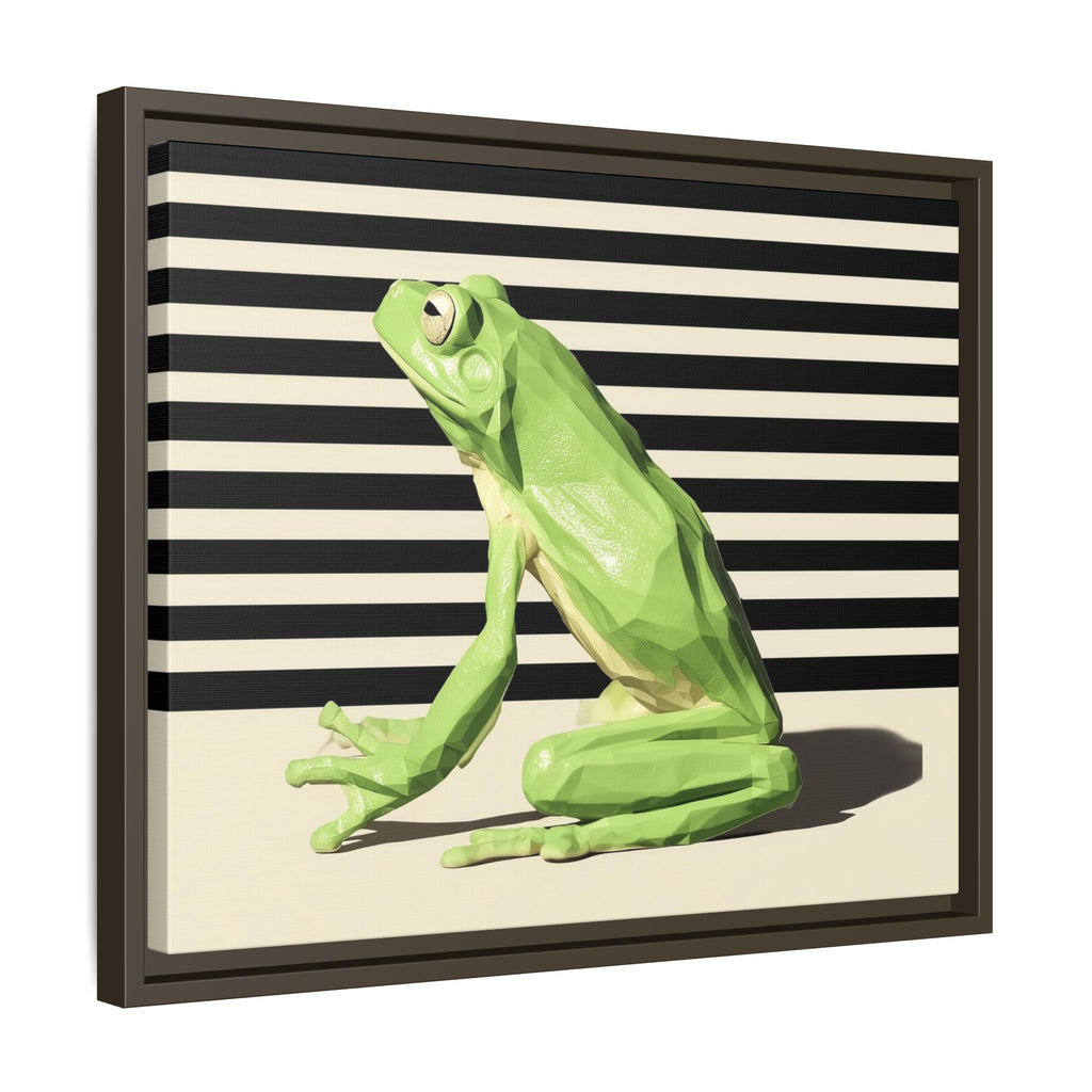 Geometric Frog Framed Print : Low-Poly Amphibian Design, Contemporary Minimalist Art   |  Personalized & Custom Orders Available